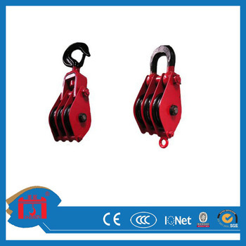 Three wheels good quality wire rope puley block