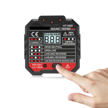 HT106D Color LCD Display Socket Connection Detection Voltage Tester RCD Test