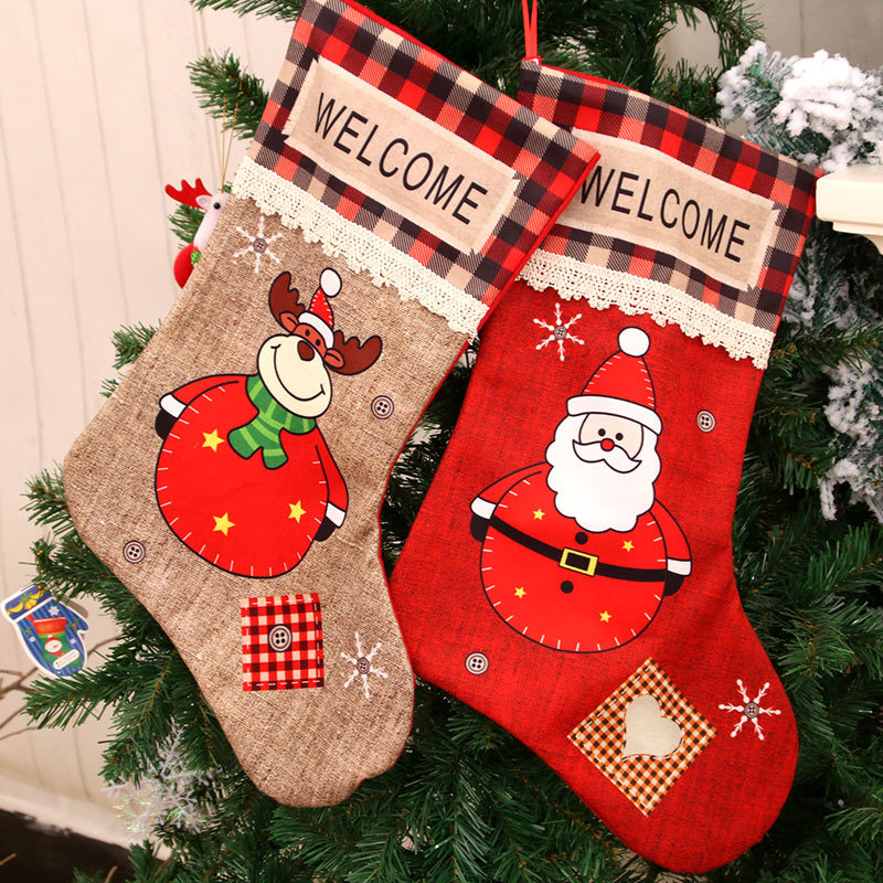 New polyester fabrics extra large Christmas stockings Christmas decoration supplies Christmas gift bag