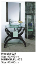 espresso corner glass basin set bathroom vanity cabinet