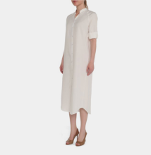 100% Linen Milky White Long Dress
