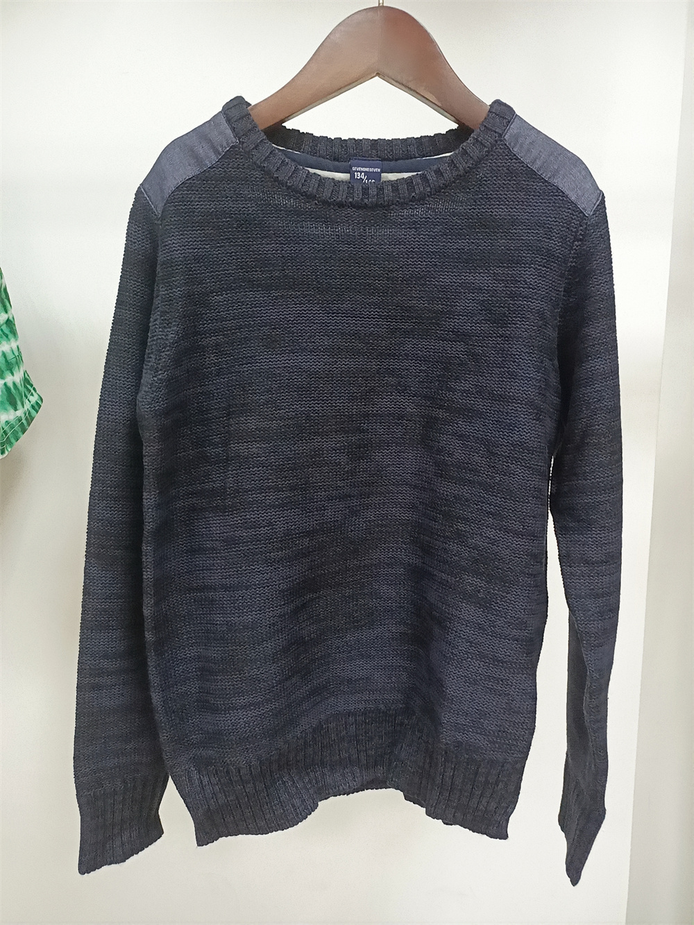 BOYS NAVY COTTON/ACRYLIC CASUAL SWEATER