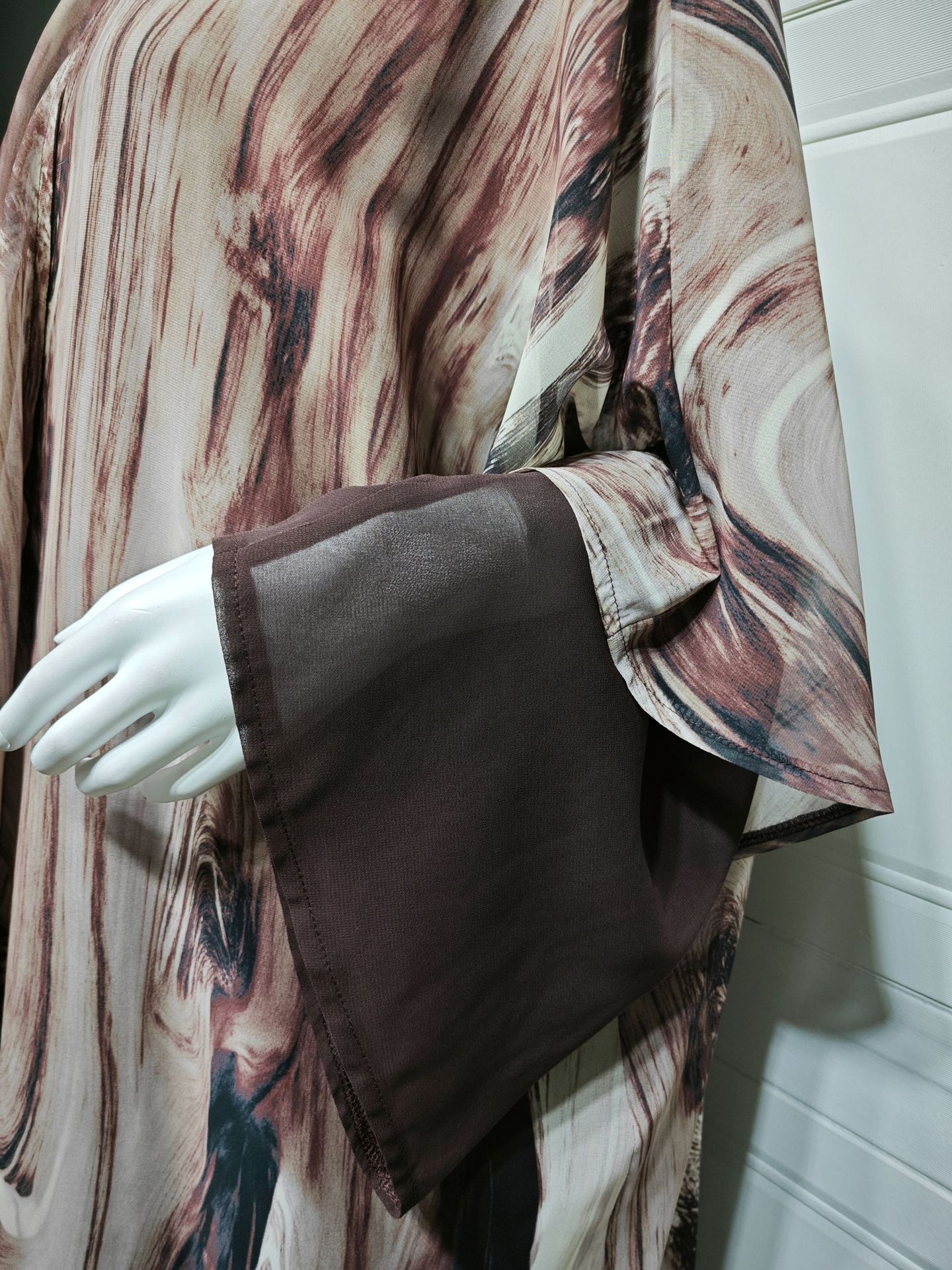 طقم عباية بطبعة العيد مع وشاح مطابق MQ222 (5) Eid Muslim Print Abaya Set with Matching Scarf MQ222 (5)