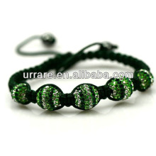 Spring Green Crystal Paved Shamballa Bracelet