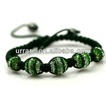 Spring Green Crystal Paved Shamballa Bracelet