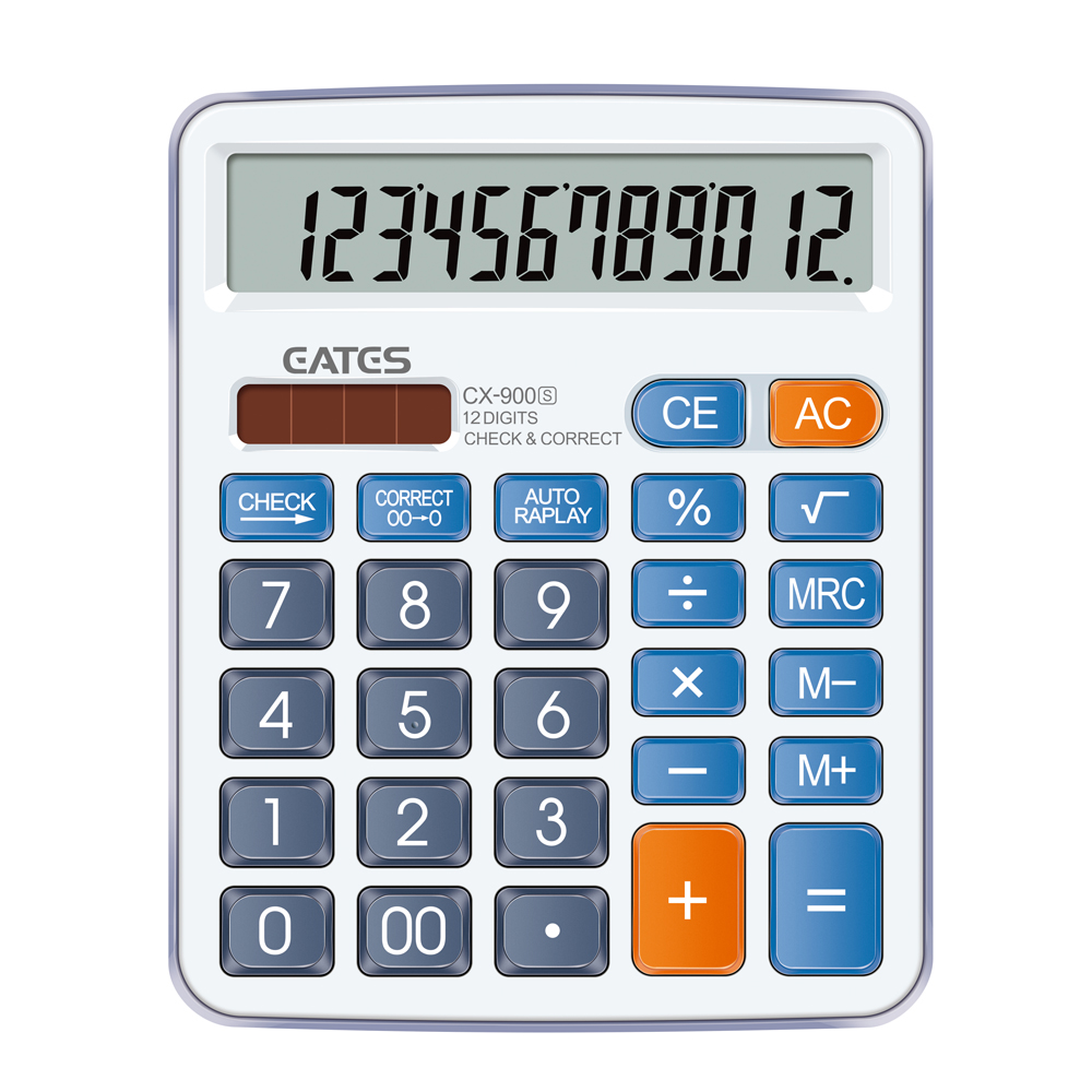 2019 EATES New High Quality CX-900S 12 Digit Check And Correct Calculator Solar Battery Power Desktop Calculator