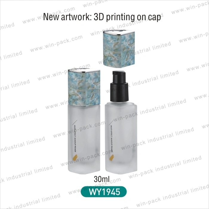 30ml Frosted Square Glass Bottle with The Black Pump for Foundation Liquid