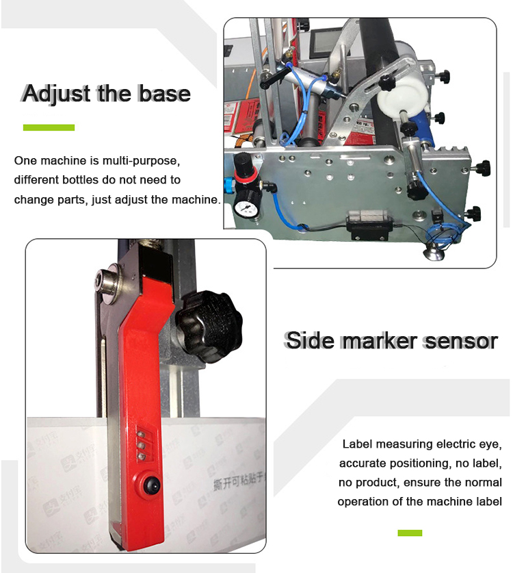 Semi Automatic Roll Rype vertikale runde Flaschenbezeichnungsmaschine /Etikettmaschine