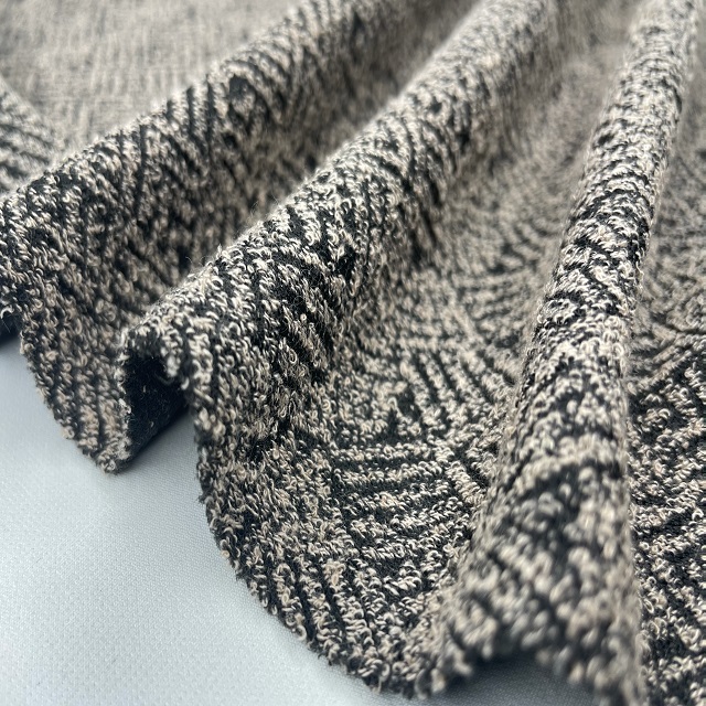 Stock textiles Jacquard plain customized twisting twisted yarn knit stock lot fabric shaoxing