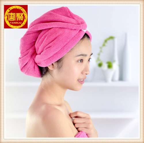 Microfiber hair drying head wrap towel