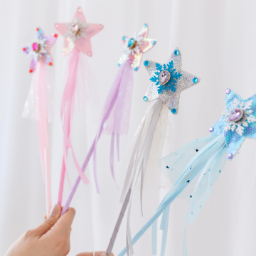 Princess Fairy Snowflake Wands - Glitter Sticks for Toddler Girls' Parties & Christmas