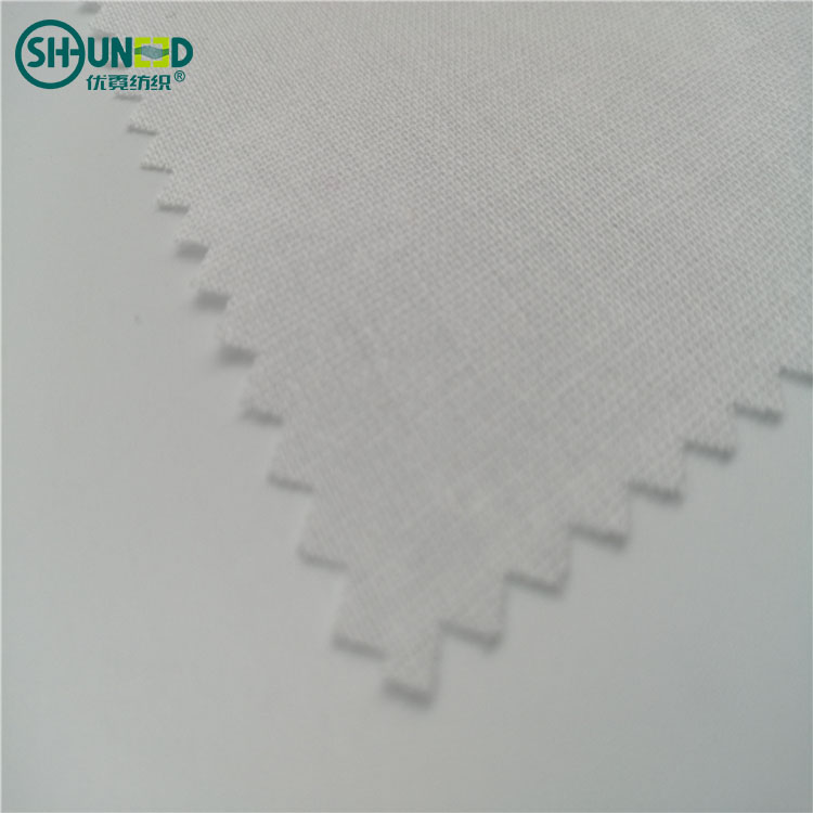 100% Cotton Fusible Woven Shirt Collar Fusing Interlining for Men Clothes Interlinings & Linings 1000meter 100m/roll White Free