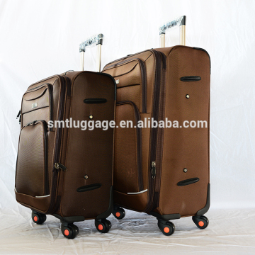 fashion travel polyester luggage with universal wheels