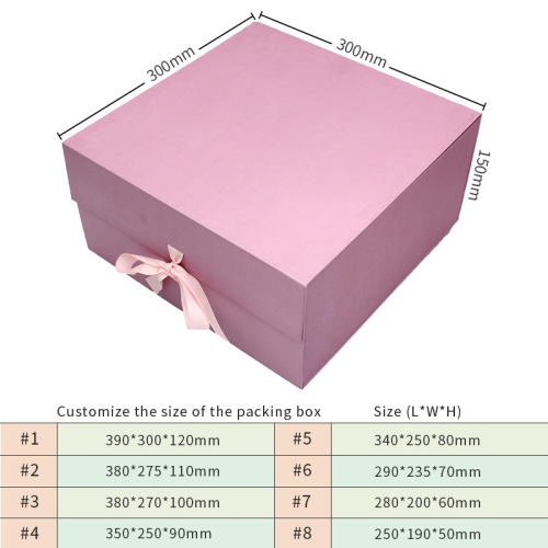 Caja de regalo de empaquetado plegable magnética rosada grande del logotipo de encargo para embalar