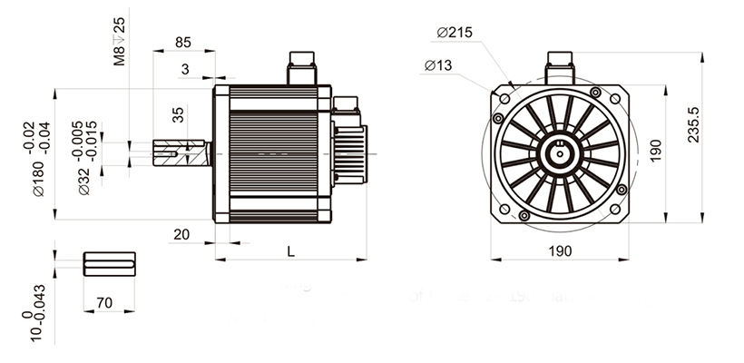 Synmot 2000rpm/ 1500rpm/3000rpm 7.5kw servo motor