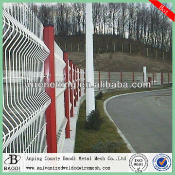 curved pvc welded grid high five wire fencing