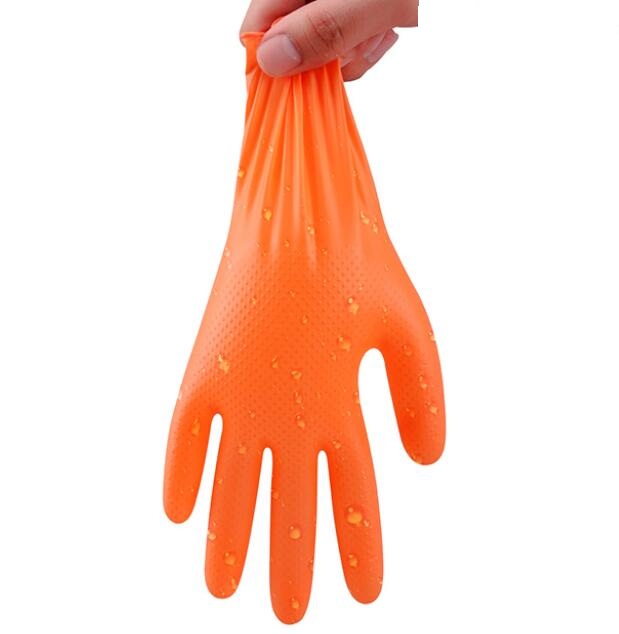 Gorąco sprzedawane rękawiczki jednorazowe nitrylowe pomarańczowe
