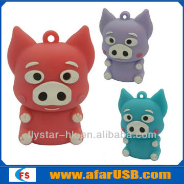 Cute, lovely 3D carton pig usb stick USB Flash, PVC pig usb, pig usb memory stick pig usb stick