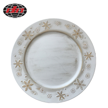 Snowflakes Pattern Plastic Charger Plate