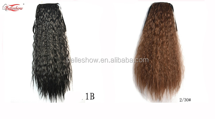 Hot sell Corn hot-sale horsetail synthetic tail strap Corn-long curly-haired ponytail bundled wig ponytail naturl ponytail