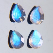 Natural Labradorite Teardrop Pear Shaped Faceted Loose Stone