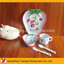 Yaxing melamine 5pcs strawberry kids Dinner set