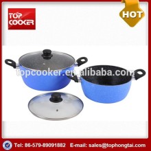 Colorful Aluminum Marble Coated Pot Set for Cooking