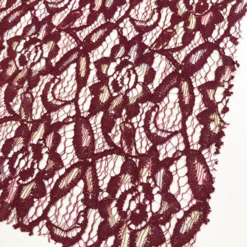 Red Wine Lace Knietting Fabrc