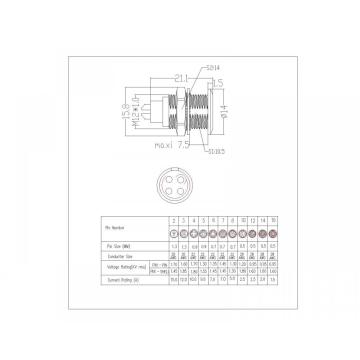 M12 selbst-locker weiblicher Stecker mit fester Nuss