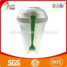 Funny large plastic cup with spoon