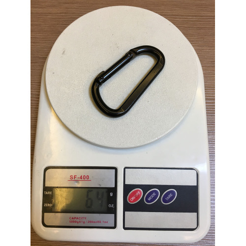 Black Coated D Shape Leo Carabiner 1500KGS