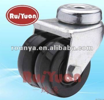 Bolt hole swivel dual wheel casters