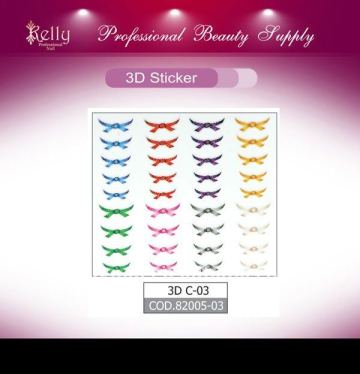 colorful bow 3D Nail Sticker