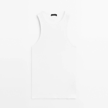 Women's cotton blend halter neck vest top