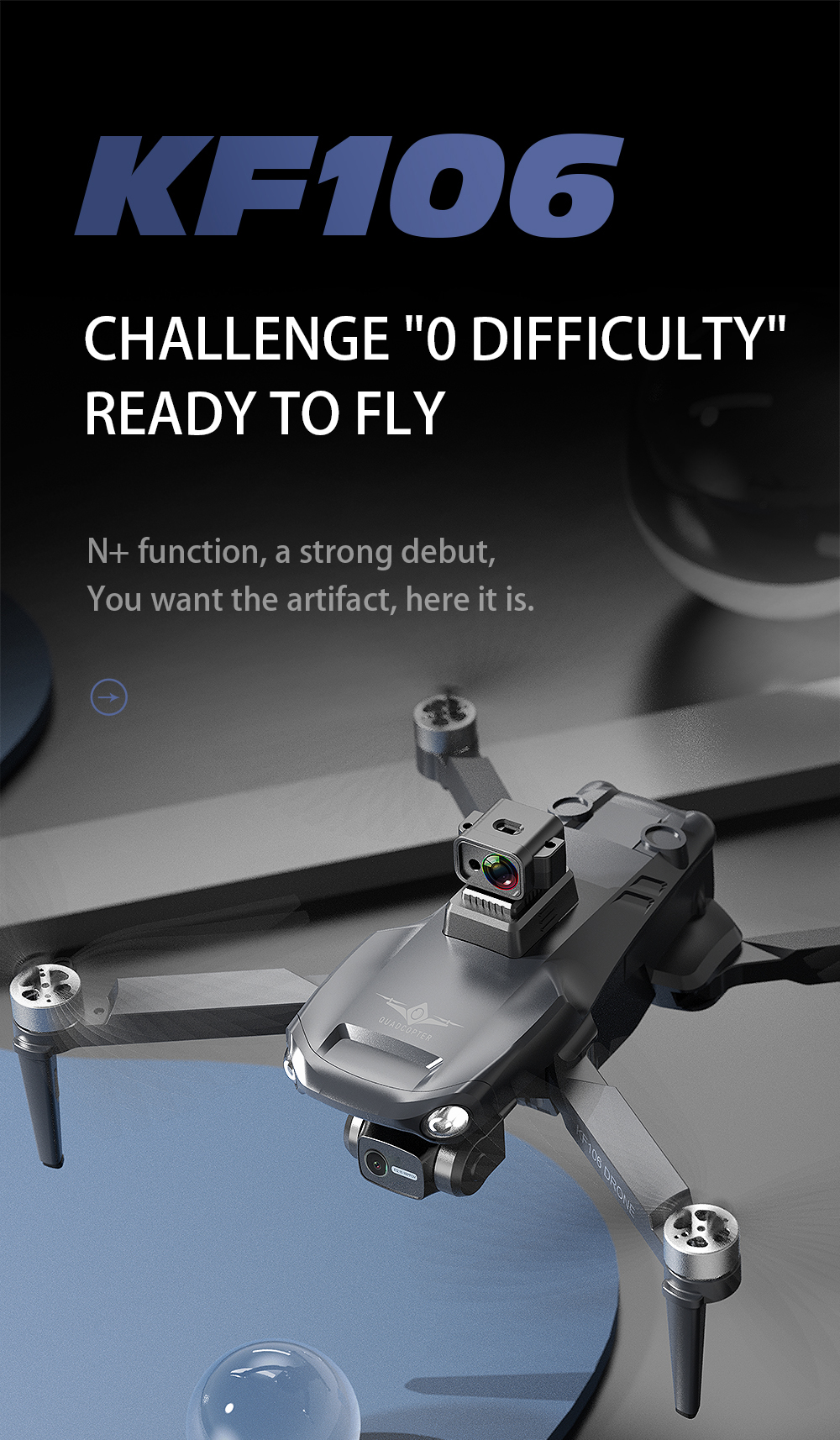 2022 New Drone KF106 MAX 6K HD Dual Camera With GPS Optical Flow Localization Remote Control Aerial Photography Folding Drones