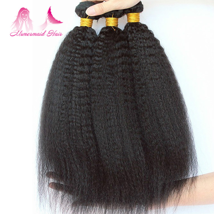 Kinky Straight Hair Bundles Vendors Brazilian Bulk Style Double Weft Machine Virgin Suitable Origin Human Hair Bundles