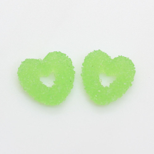 Supply 100pcs Heart Shaped Resin Charms Flat Back Keychain Decor Bracelet Necklace Decoration Beads Slime