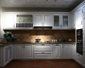 projeto do conjunto do armário de cozinha de madeira maciça