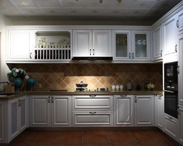 solid wood kitchen cabinet set design