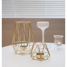 Altın Geometrik Metal Tealight Mum Tutucular