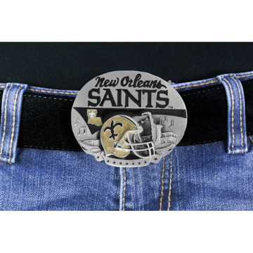 Lead & Nickel Free New Orleans "Saints" Logo Silver Tone Belt Buckle