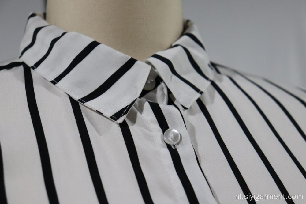 Shirt met print, lange mouwen en opstaande kraag