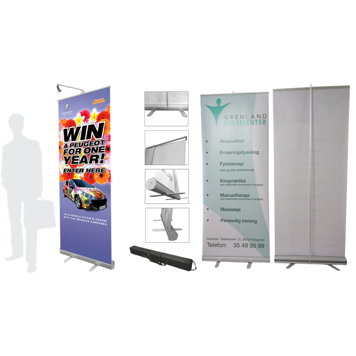 Folding 85*200Cm Lightweight Advertising Roll Up Poster Retractable Banner Custom Display Stands