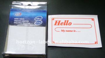 Name badge labels and stickers