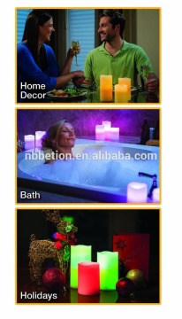 Glow Candles Flameless Color-Changing Candles 3 Battery-operated LED Pillar Candles with Remote (Real Wax)
