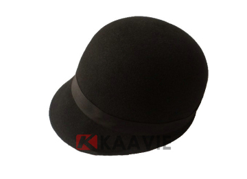 women female ladies black wool band jockey cap