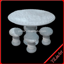 White Stone Marble Table and Bench for Garden