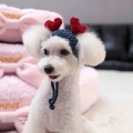 Dog binatang musim sejuk manis bergaya dikait topi
