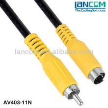 Nickle Plated High Speed S-Video Cable Min 4pin to RCA Male