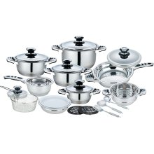21 Pieces Stainless Steel Wide Edge Pot Set